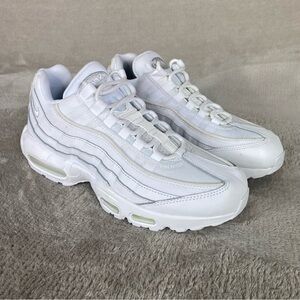 Nike Air Max 95 Essentials Mens Sneakers Shoes Size 8.5 White White Leather